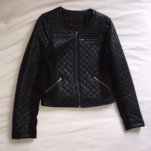 The Limited faux leather bomber moto jacket